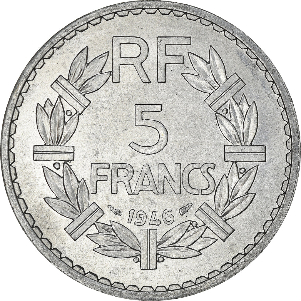Coin, France, Lavrillier, 5 Francs, 1946, Paris, MS(64), Aluminum, KM:888b.1