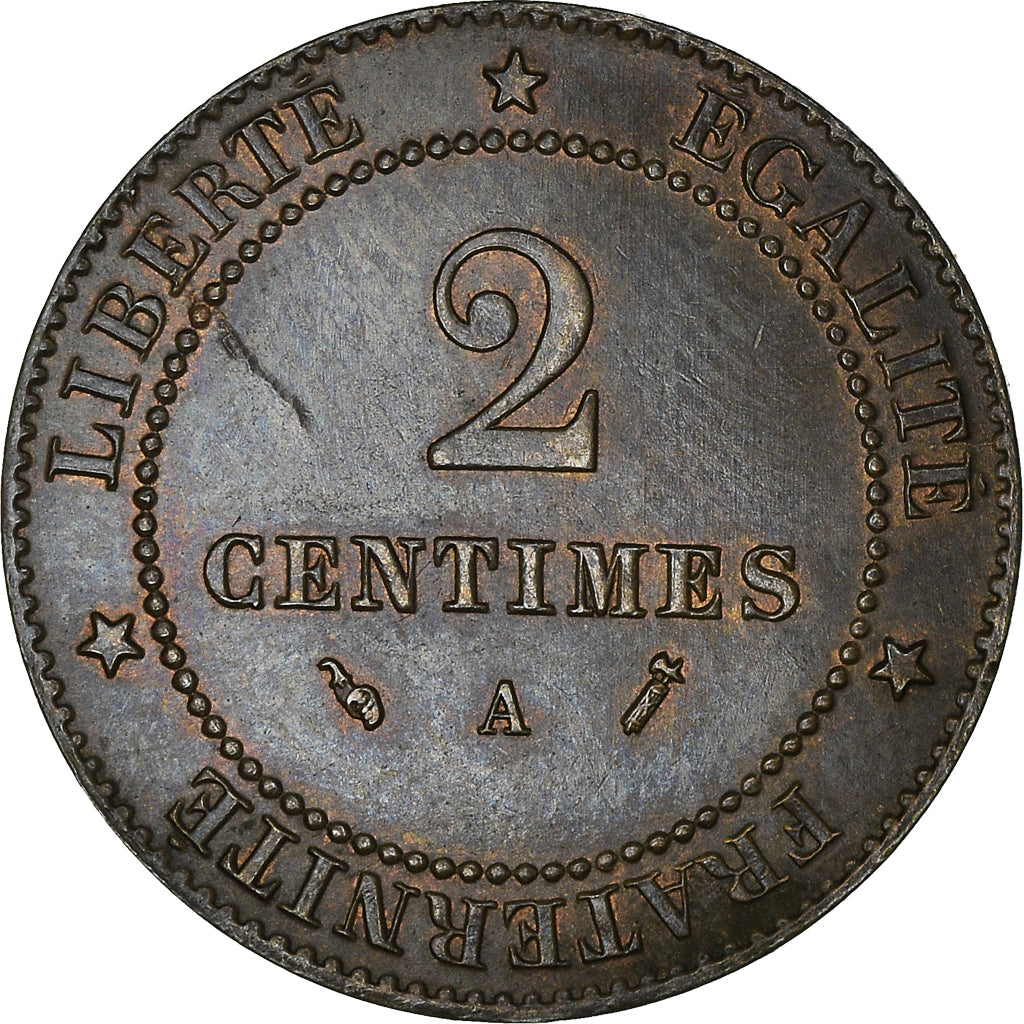 Munten, Frankrijk, Cérès, 2 Centimes, 1896, Paris, PR+, Bronzen, KM:827.1