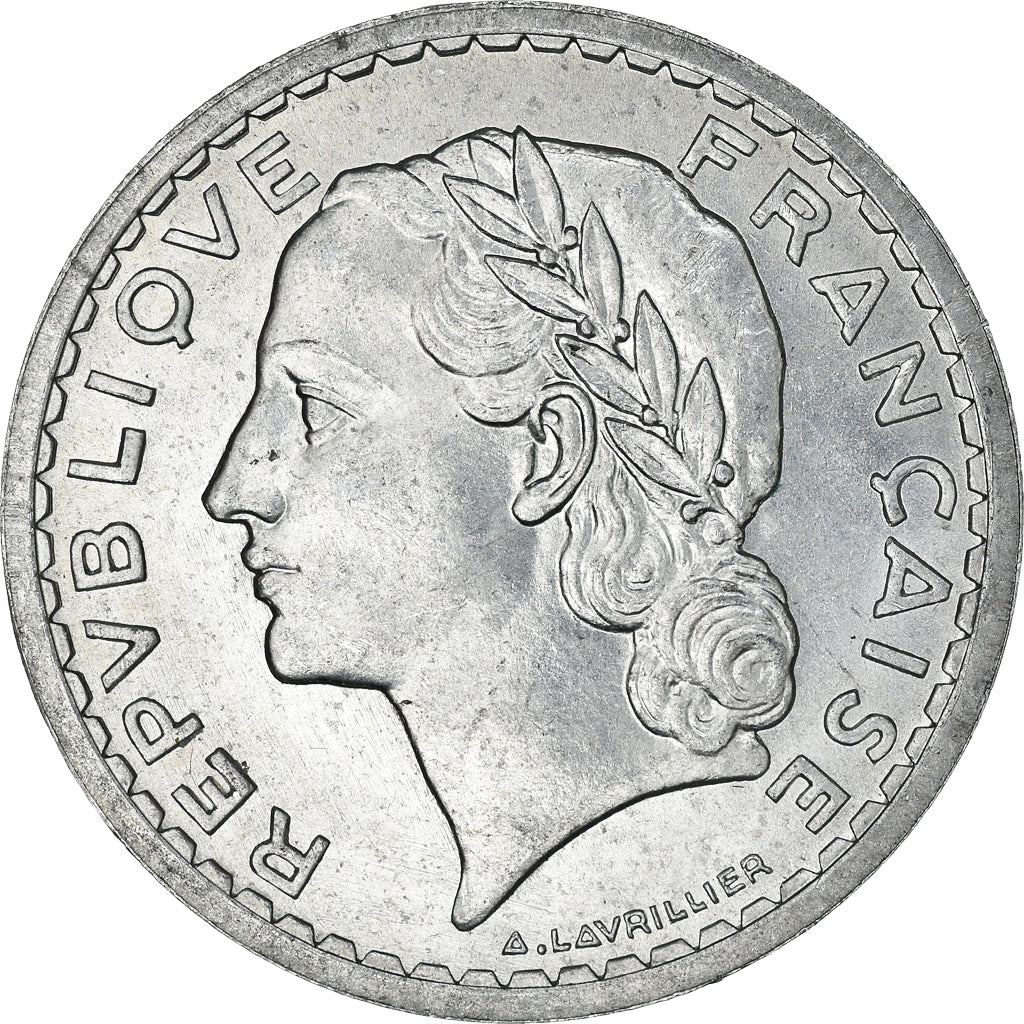 Coin, France, Lavrillier, 5 Francs, 1946, Paris, MS(64), Aluminum, KM:888b.1