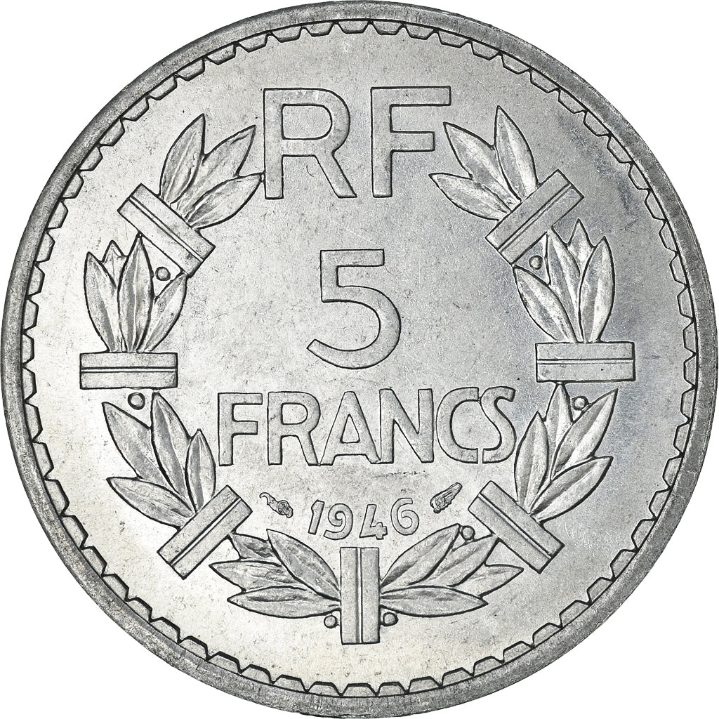 Coin, France, Lavrillier, 5 Francs, 1946, Paris, MS(64), Aluminum, KM:888b.1