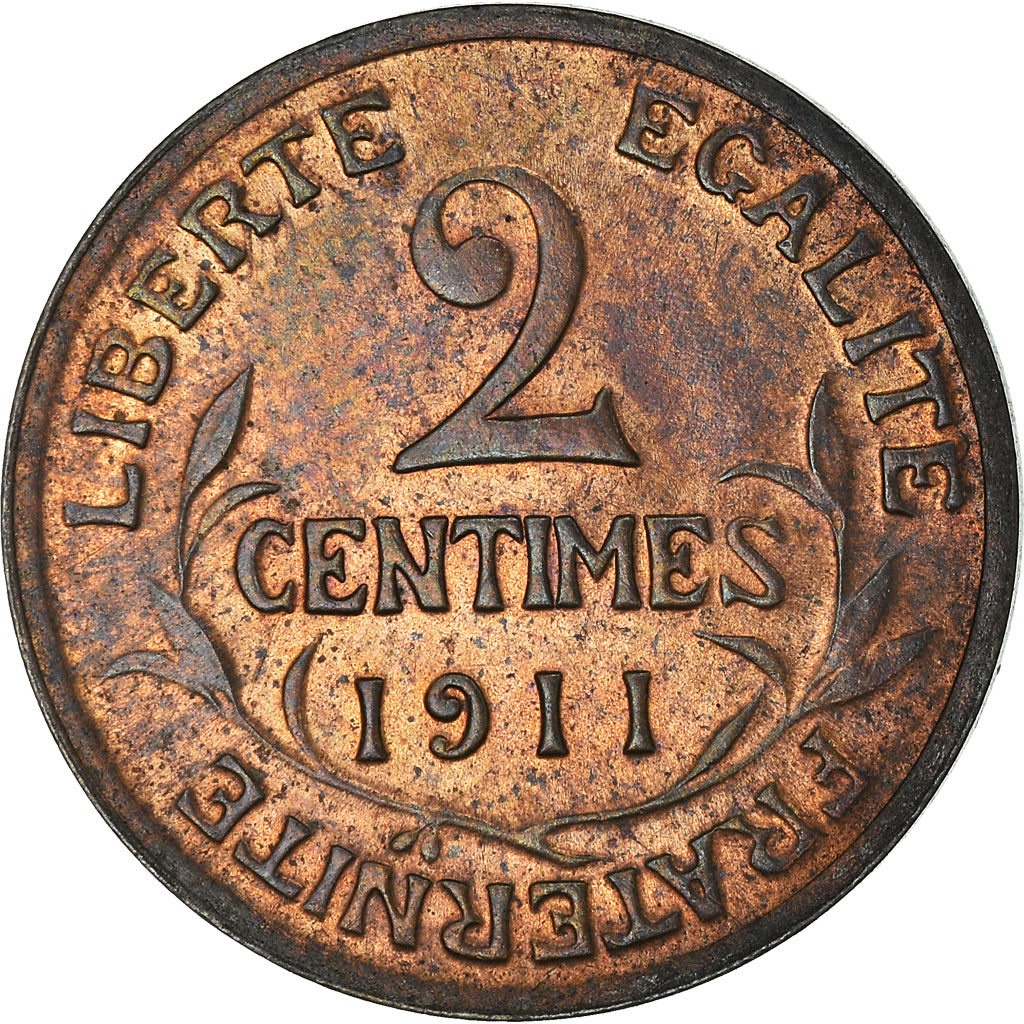 Moneda, Francia, Dupuis, 2 Centimes, 1911, Paris, FDC, Bronce, KM:841