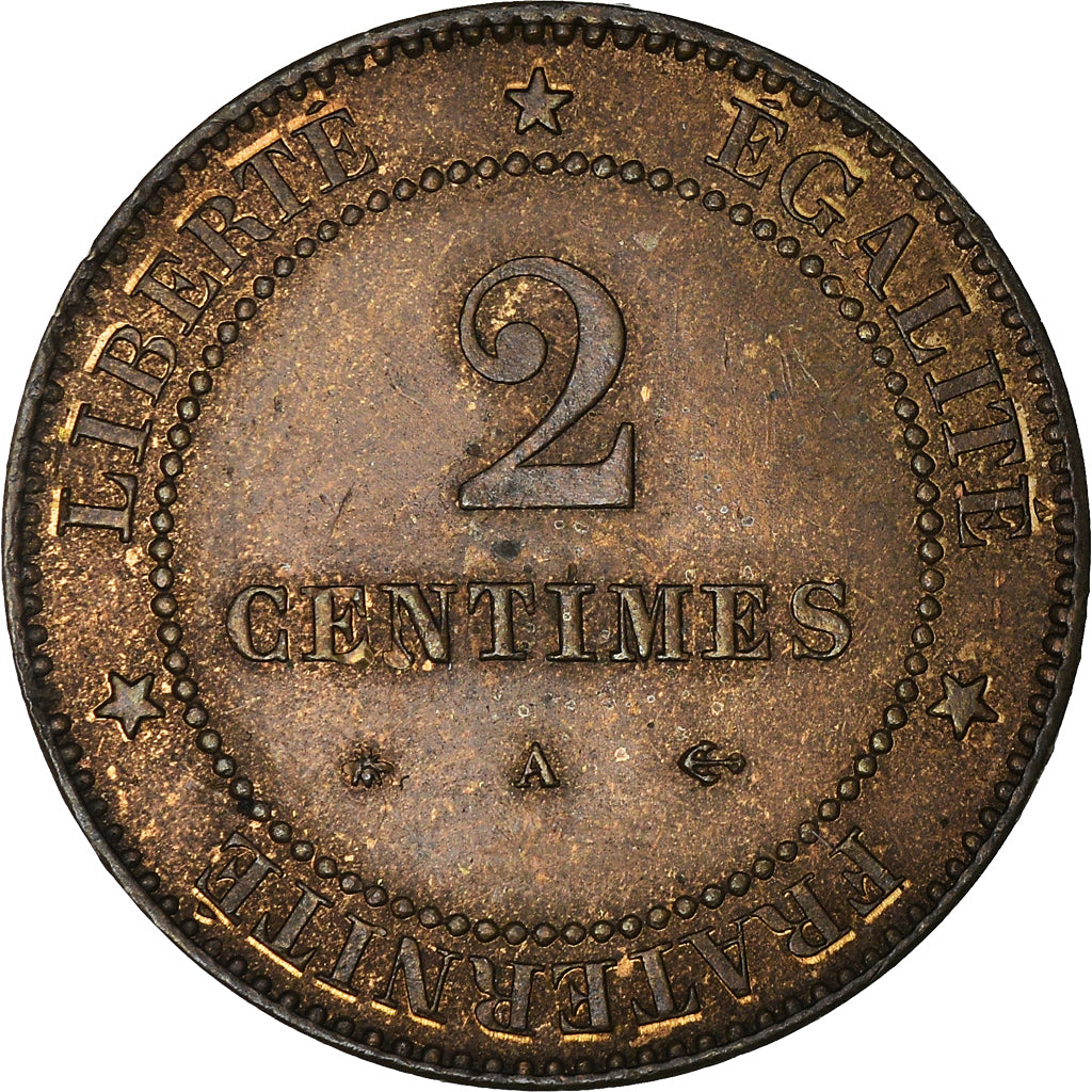 Munten, Frankrijk, Cérès, 2 Centimes, 1878, Paris, ZF+, Bronze, KM:827.1
