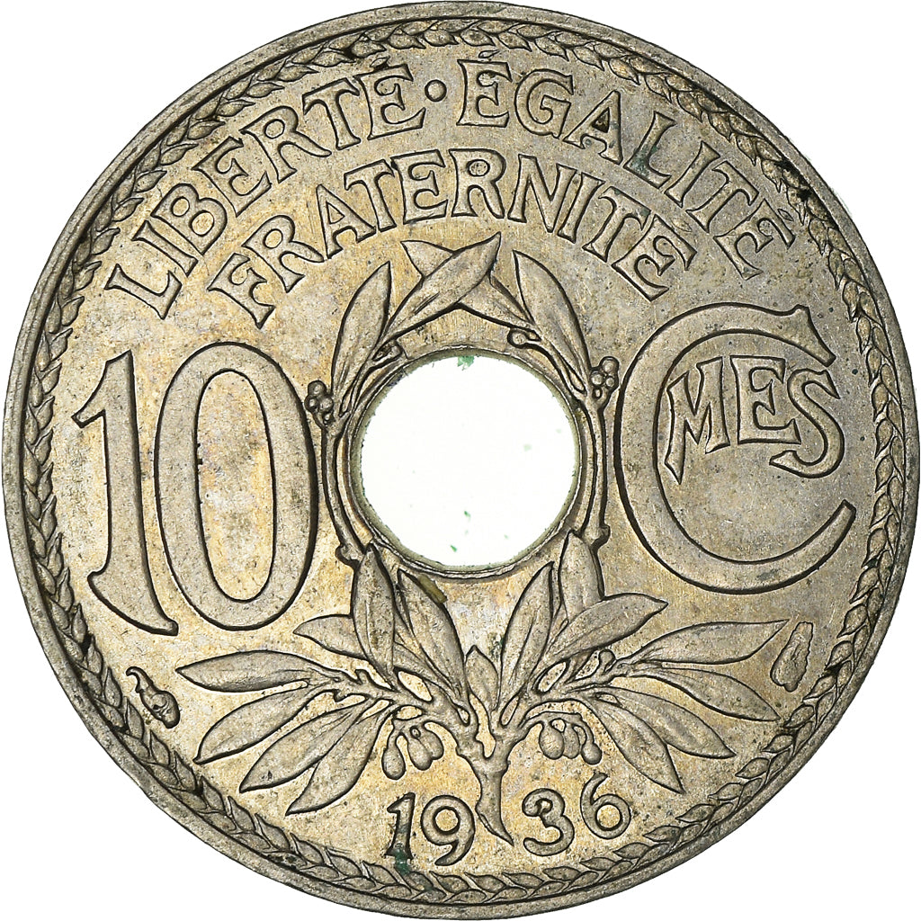 Moneta, Francja, Lindauer, 10 Centimes, 1936, Paris, AU(50-53), Miedź-Nikiel