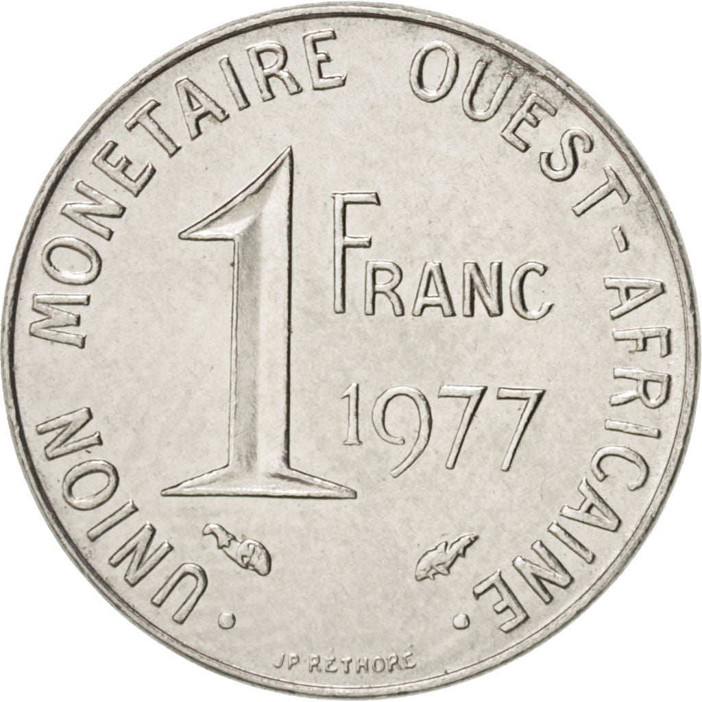 Münze, West African States, Franc, 1977, Paris, VZ, Steel, KM:8