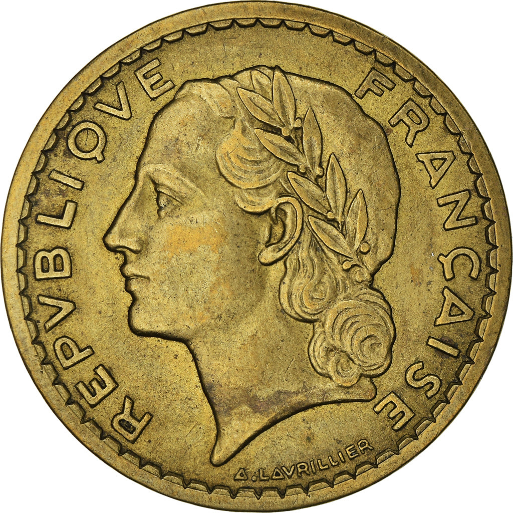 Coin, France, Lavrillier, 5 Francs, 1945, Castelsarrasin, AU(55-58)