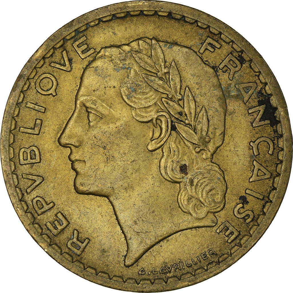 Monnaie, France, Lavrillier, 5 Francs, 1945, TTB, Aluminum-Bronze, Gadoury:761a
