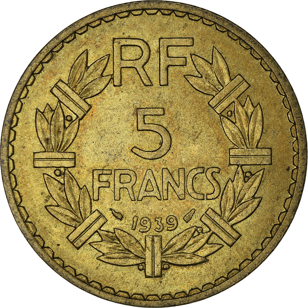 Coin, France, Lavrillier, 5 Francs, 1939, Paris, MS(63), Aluminum-Bronze