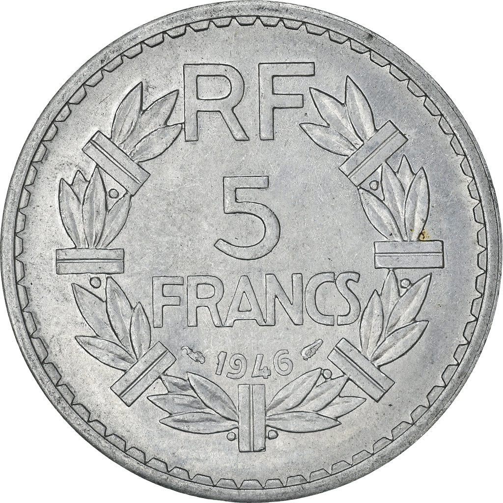 Coin, France, Lavrillier, 5 Francs, 1946, Paris, AU(55-58), Aluminum, KM:888b.1