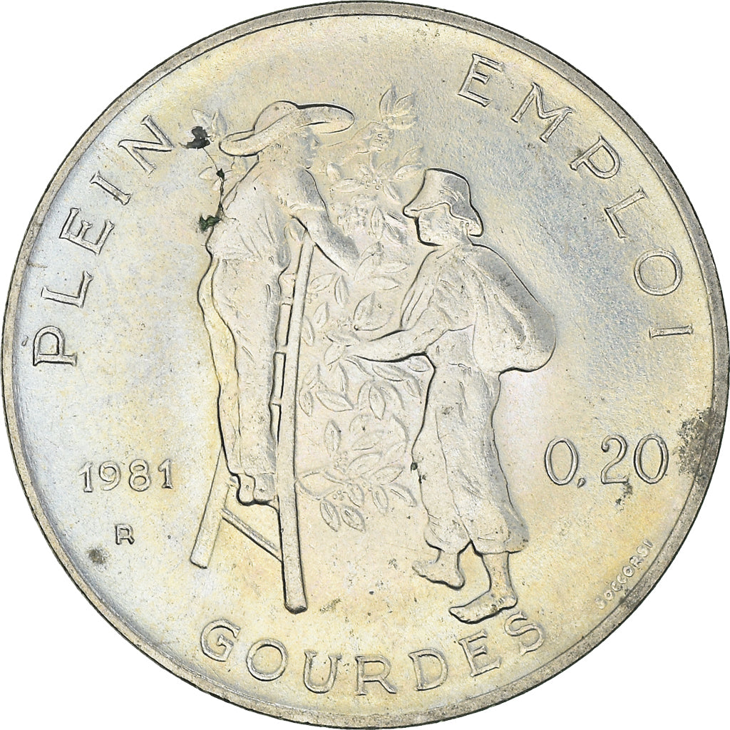Coin, Haiti, 20 Centimes, 1981, AU(55-58), Copper-nickel, KM:147