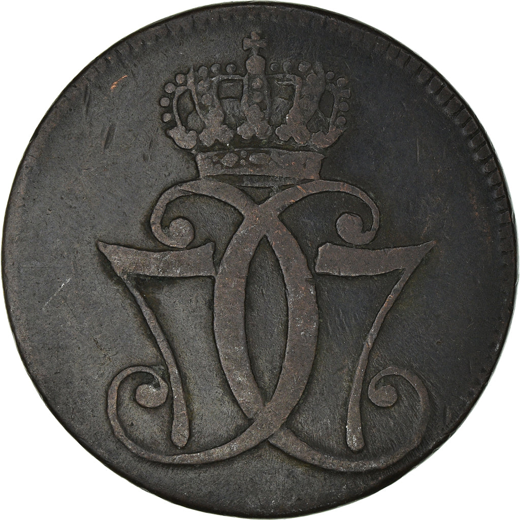 Coin, Denmark, Christian VII, Skilling, 1771, VF(30-35), Copper, KM:616.3