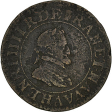 Coin, France, Henri IV, Double Tournois, 1600, Paris, VF(30-35), Copper