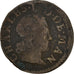Moneda, Francia, Ardennes, Charles II, Denier Tournois, 1653, Charleville, BC+