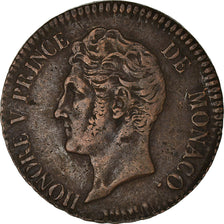 Münze, Monaco, Honore V, 5 Centimes, Cinq, 1837, Monaco, S+, Cast Brass