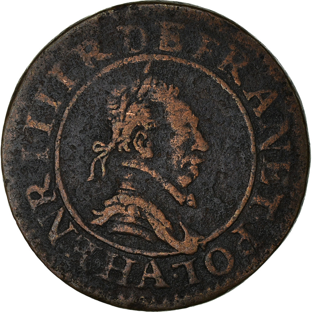 Moneta, Francia, Henri III, Double Tournois, 1589, Paris, BB, Rame