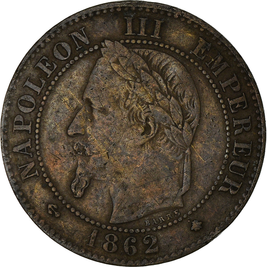 Moneda, Francia, Napoleon III, Napoléon III, 2 Centimes, 1862, Paris, MBC