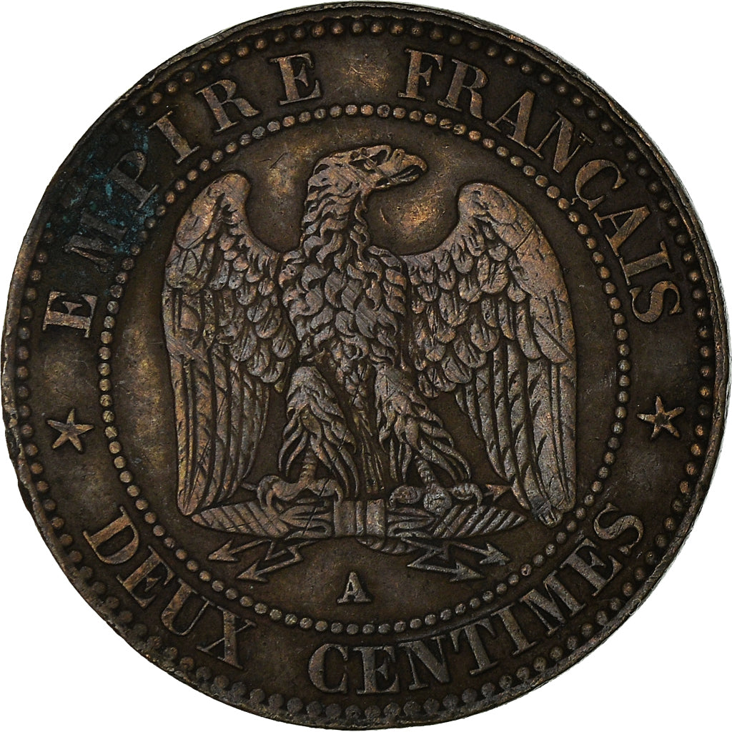 Moneda, Francia, Napoleon III, Napoléon III, 2 Centimes, 1862, Paris, MBC