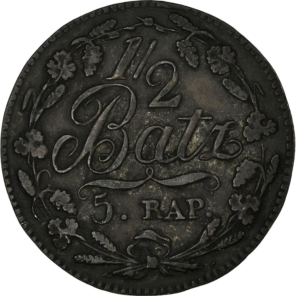 Munten, ZWITSERSE CANTONS, VAUD, 1/2 Batzen-5 Rappen, 1818, Bern, ZF+, Billon