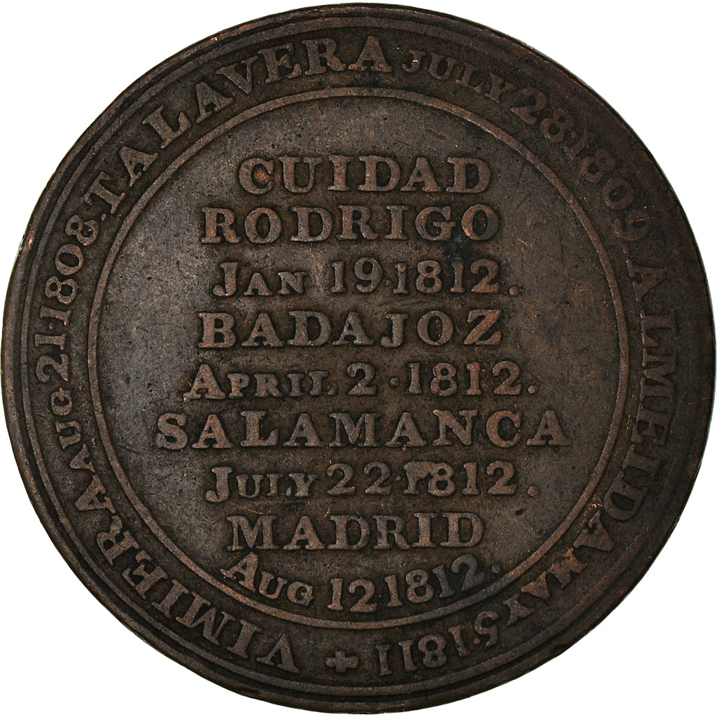 France, Token, Wellington, Victoire à Salamanque, 1812, EF(40-45), Bronze