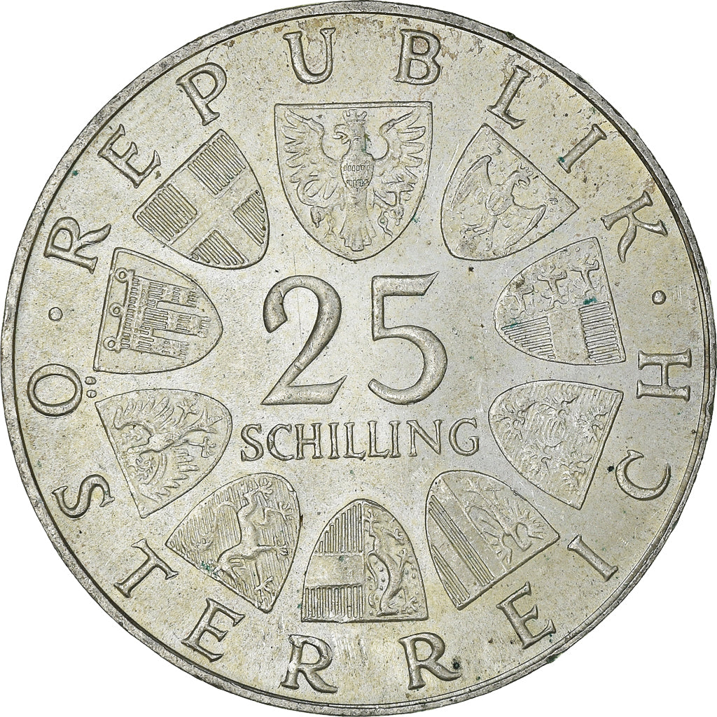 Coin, Austria, 25 Schilling, 1968, AU(55-58), Silver, KM:2903