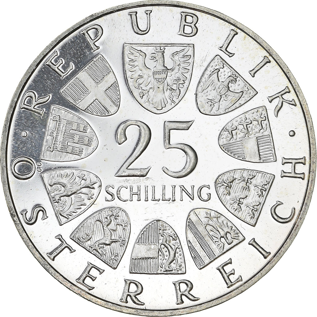 Moneta, Austria, 25 Schilling, 1972, Proof, MS(63), Srebro, KM:2912