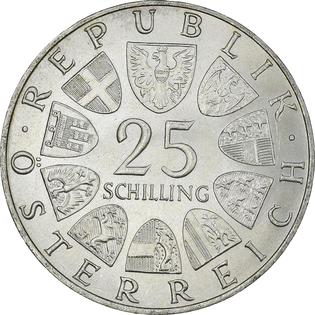 Münze, Österreich, 25 Schilling, 1970, VZ+, Silber, KM:2907