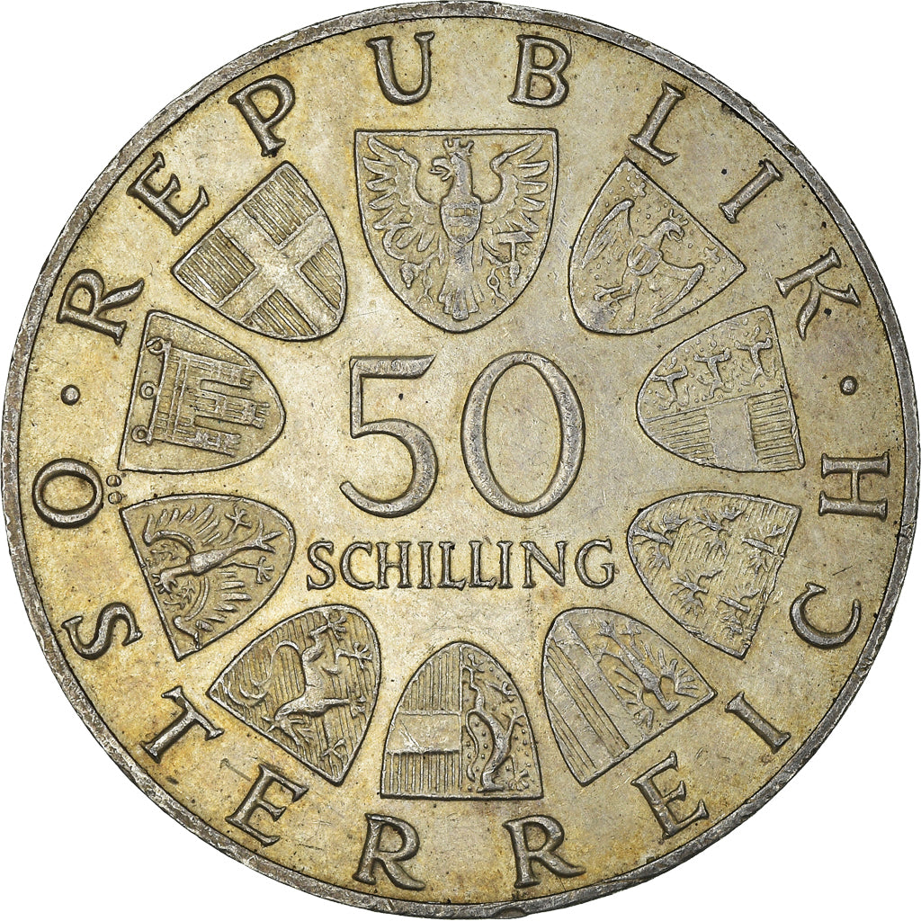 Coin, Austria, National Bank, 50 Schilling, 1966, MS(63), Silver, KM:2900