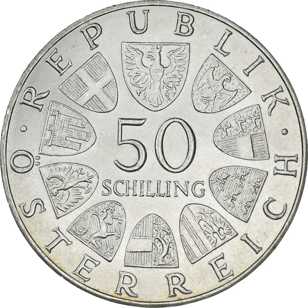 Moneta, Austria, 50 Schilling, 1970, MS(63), Srebro, KM:2909