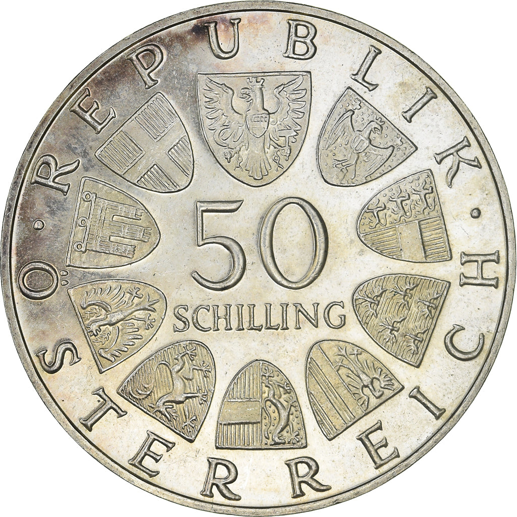 Monnaie, Autriche, 50 Schilling, 1970, Proof, SPL, Argent, KM:2909