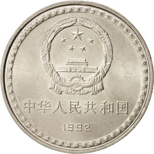 CHINA, PEOPLE'S REPUBLIC, Yuan, 1992, MS(63), Nickel Clad Steel, KM:390
