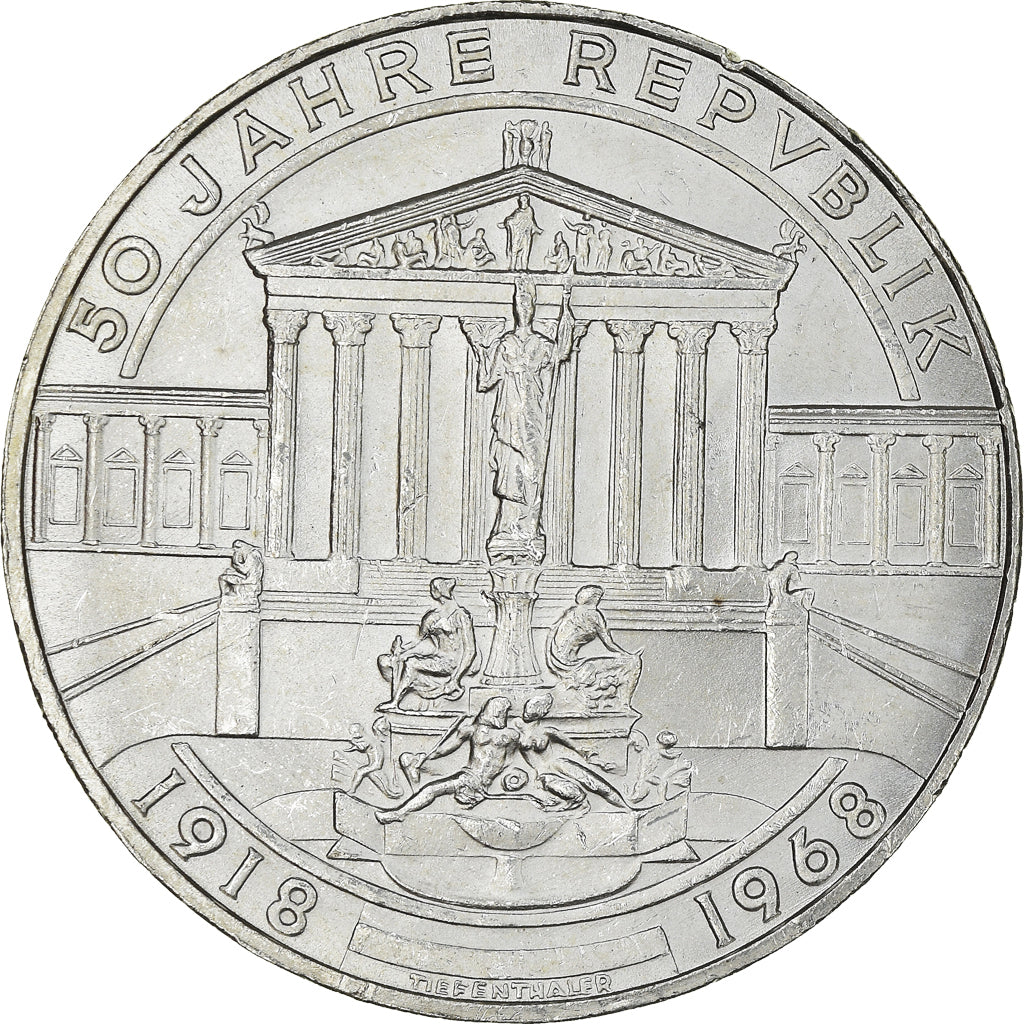Moneta, Austria, 50 Schilling, 1968, MS(63), Srebro, KM:2904.1