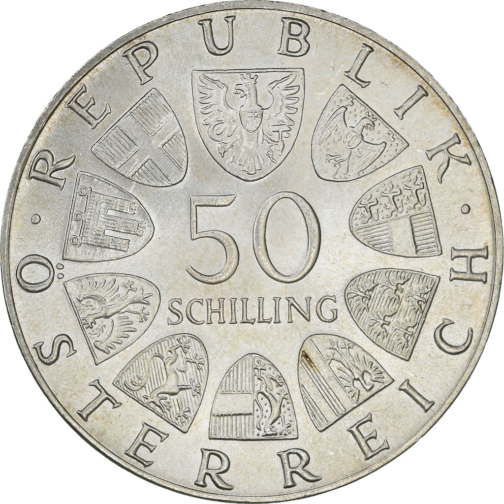 Munten, Oostenrijk, 50 Schilling, 1973, UNC-, Zilver, KM:2917