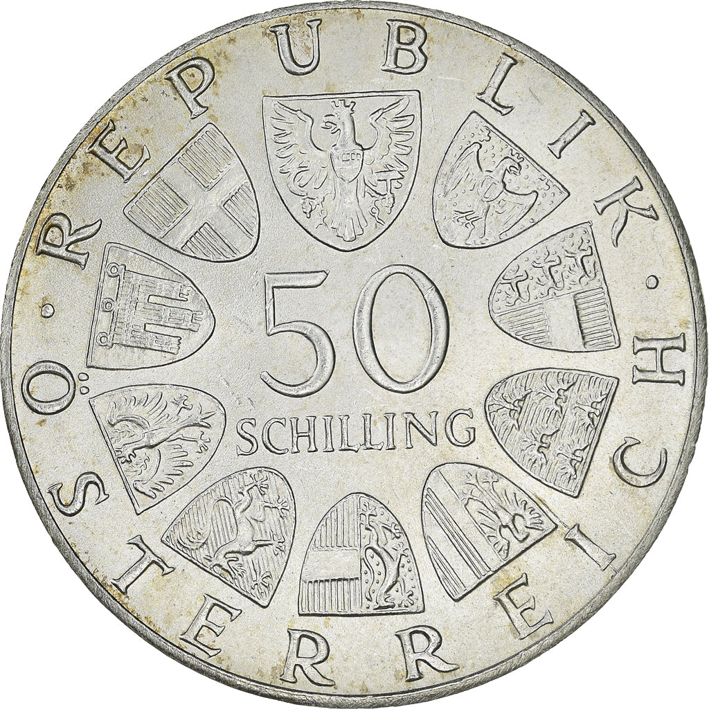 Munten, Oostenrijk, 50 Schilling, 1973, UNC-, Zilver, KM:2917