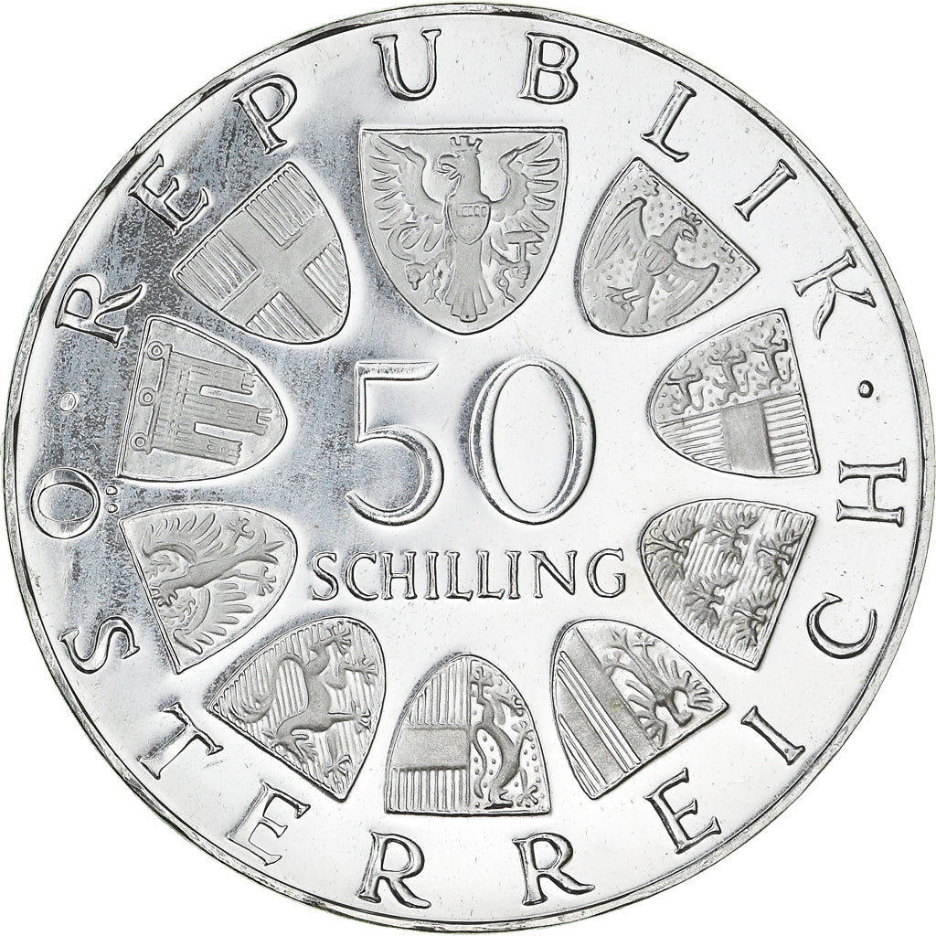 Munten, Oostenrijk, 50 Schilling, 1973, Proof, UNC-, Zilver, KM:2917