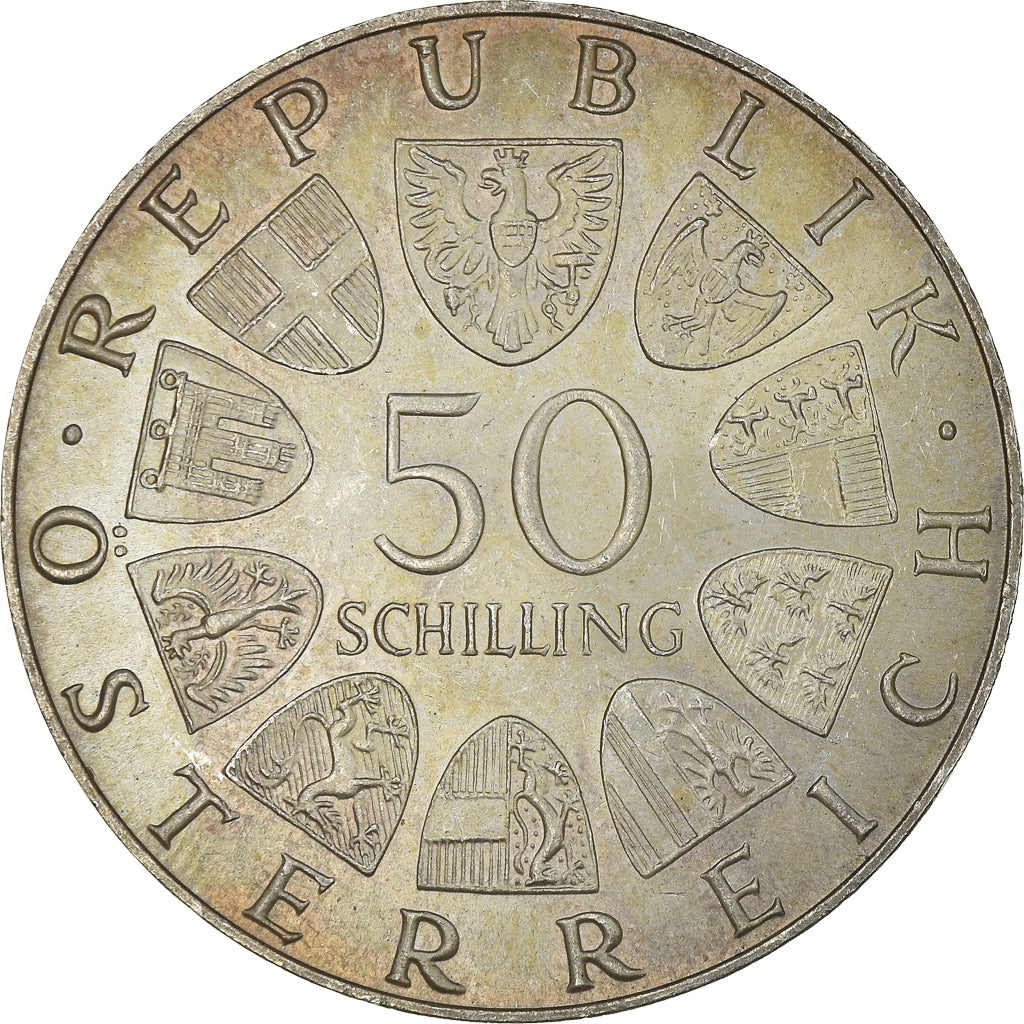 Münze, Österreich, 50 Schilling, 1973, VZ+, Silber, KM:2916