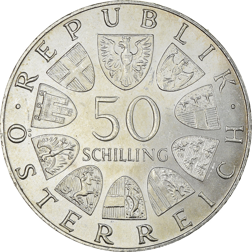 Moneta, Austria, 50 Schilling, 1973, MS(63), Srebro, KM:2916