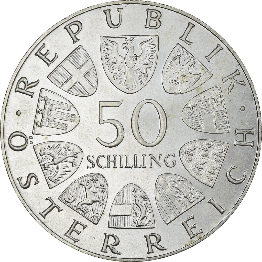 Moneta, Austria, 50 Schilling, 1973, MS(63), Srebro, KM:2916