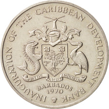 Barbados, 4 Dollars, 1970, AU(55-58), Copper-nickel, KM:A9