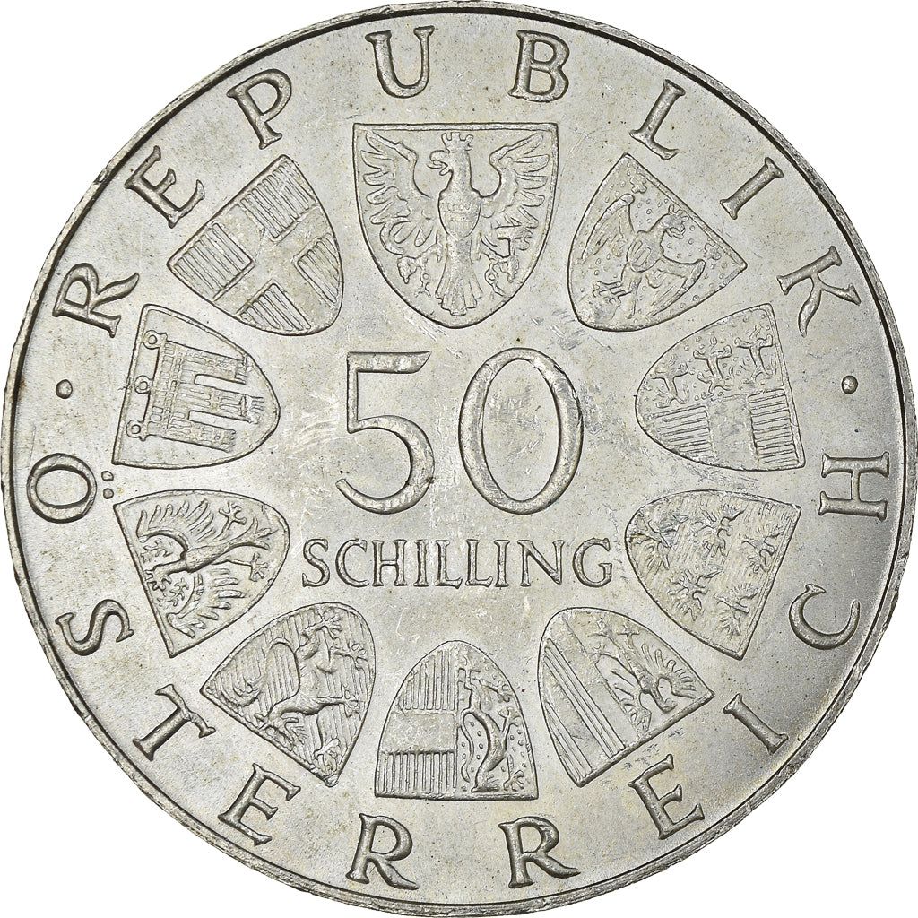 Moneta, Austria, 50 Schilling, 1972, MS(63), Srebro, KM:2913