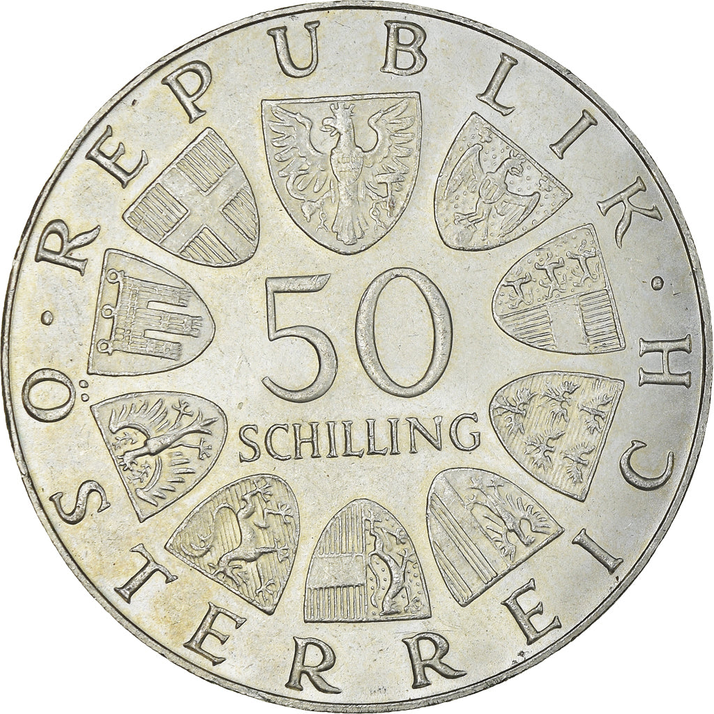 Munten, Oostenrijk, 50 Schilling, 1972, UNC-, Zilver, KM:2913