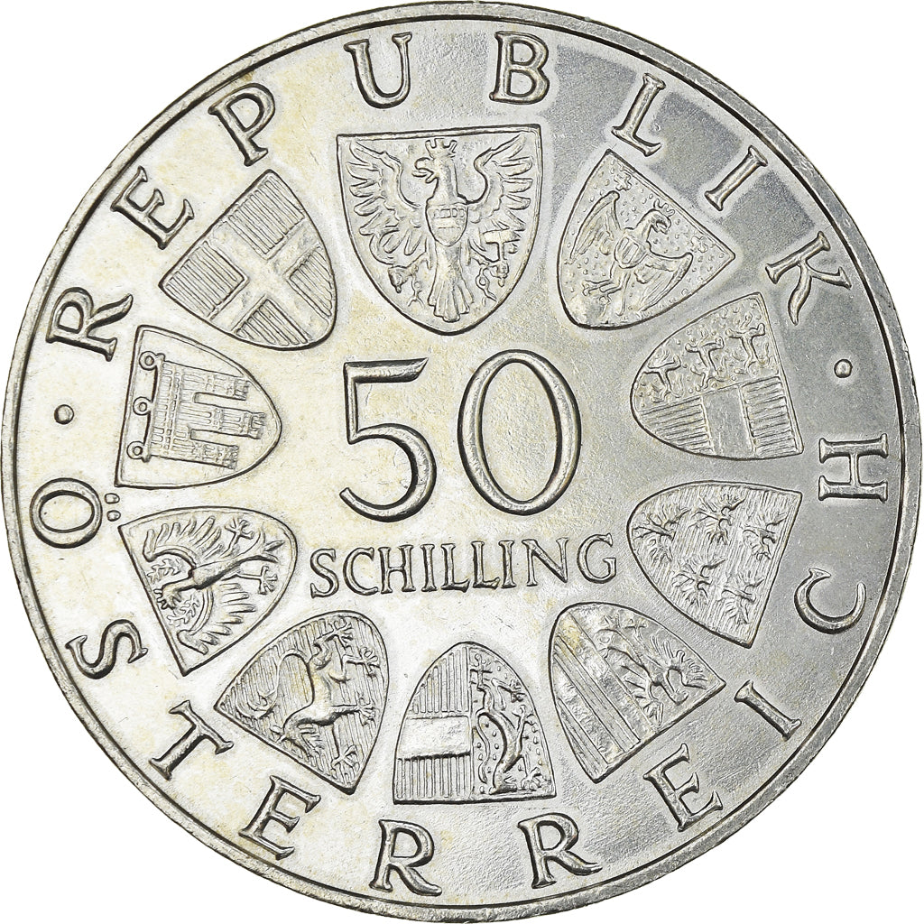 Moneta, Austria, 50 Schilling, 1972, MS(64), Srebro, KM:2914