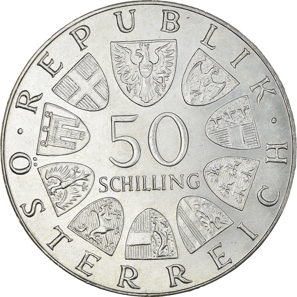 Moneta, Austria, 50 Schilling, 1972, MS(64), Srebro, KM:2914
