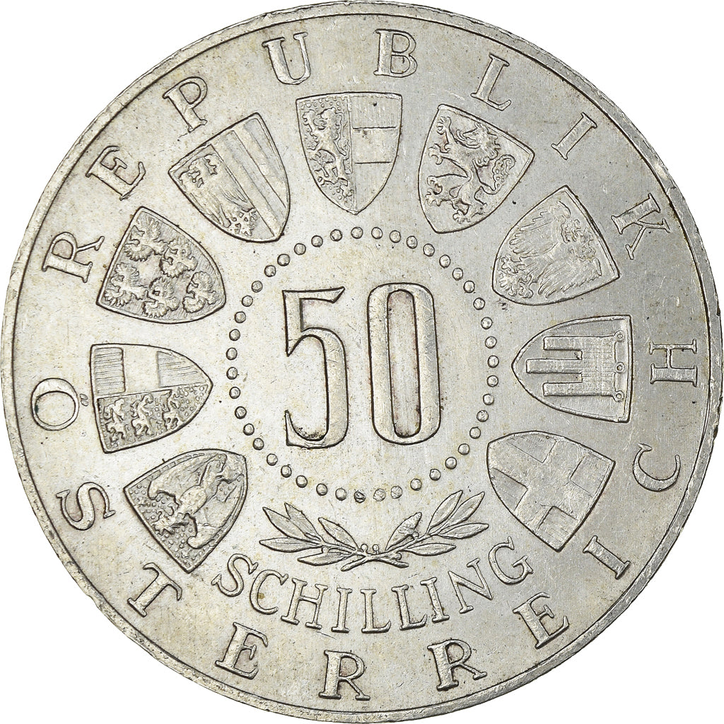 Coin, Austria, 50 Schilling, 1964, AU(55-58), Silver, KM:2896