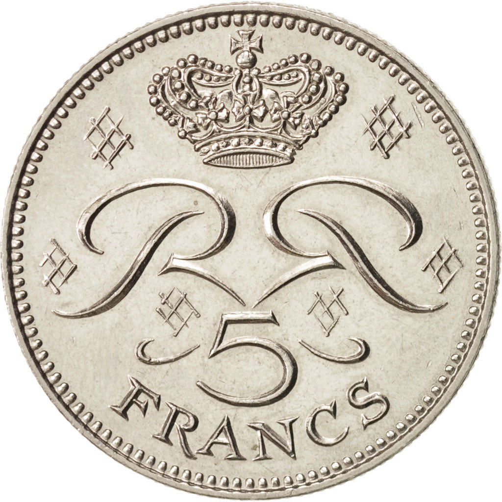 Monaco, Rainier III, 5 Francs, 1971, MS(60-62), Copper-nickel, KM:150