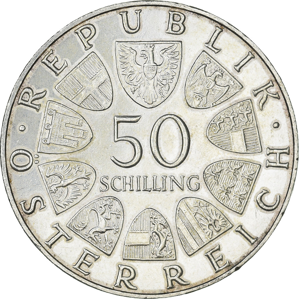 Münze, Österreich, 50 Schilling, 1970, VZ+, Silber, KM:2908