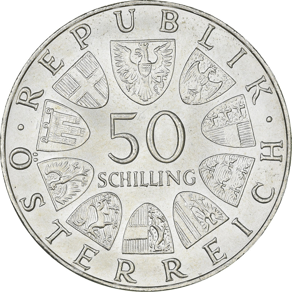 Moneta, Austria, 50 Schilling, 1970, MS(64), Srebro, KM:2908