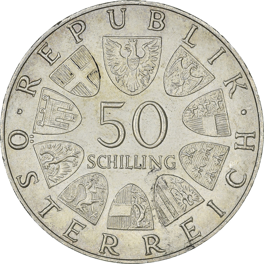 Münze, Österreich, 50 Schilling, 1970, UNZ+, Silber, KM:2908