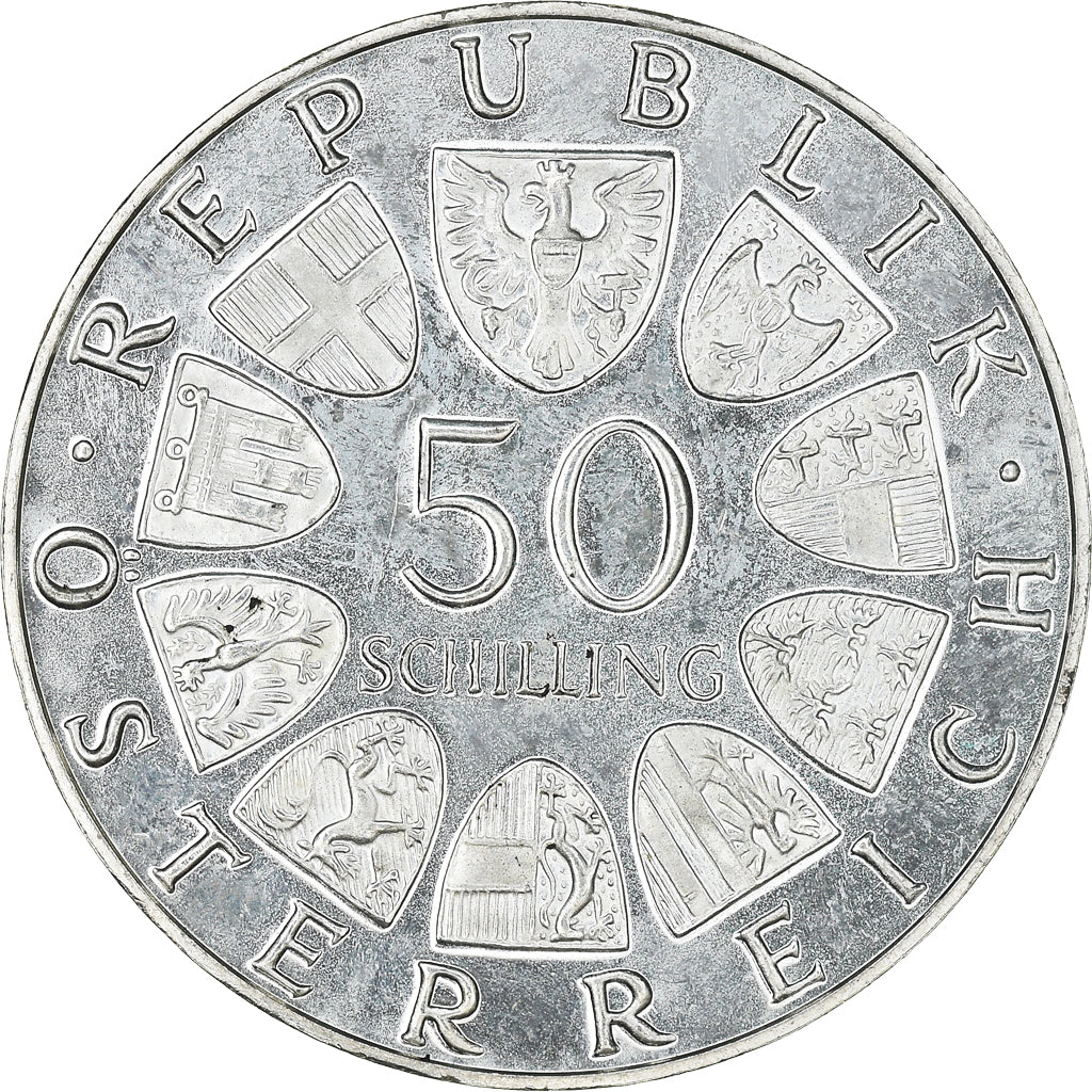 Moneta, Austria, 50 Schilling, 1970, Proof, MS(65-70), Srebro, KM:2908