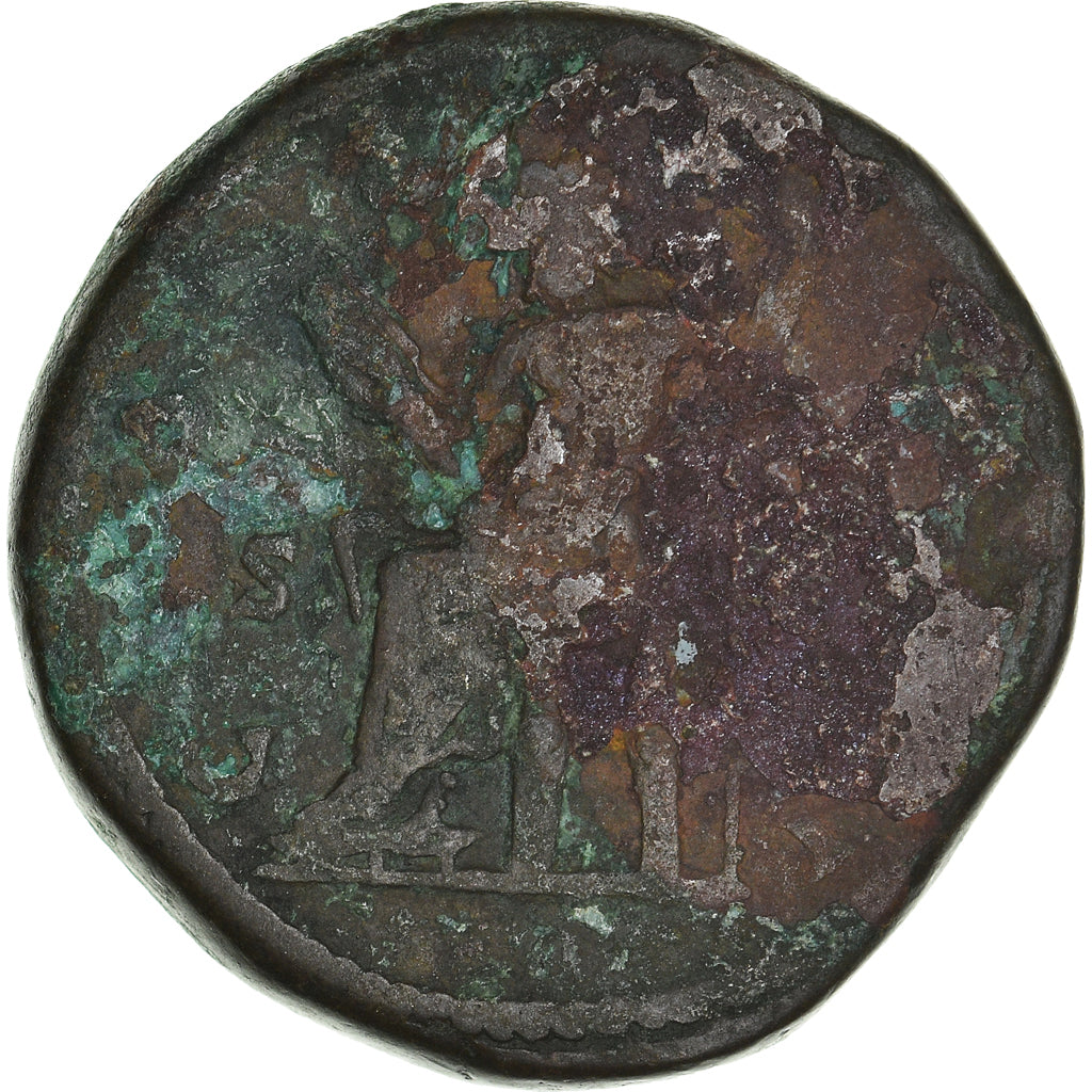 Moneta, Marcus Aurelius, Sestertius, Rome, VF(30-35), Brązowy