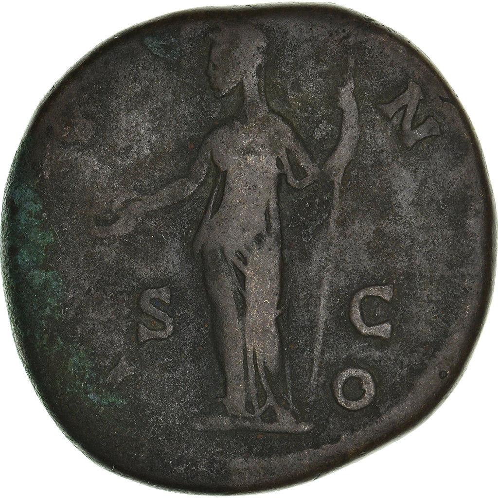 Moeda, Faustina II, Sestertius, Rome, VF(30-35), Bronze, RIC:1143