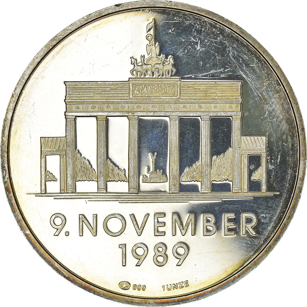 Deutschland, Medaille, The Brandenburg Gate, 1989, UNZ, Silber